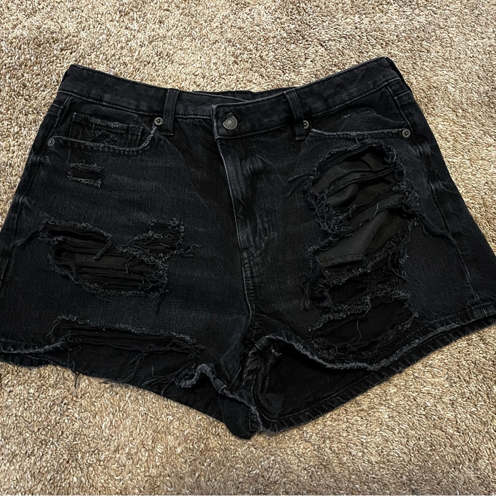 American Eagle black denim shorts